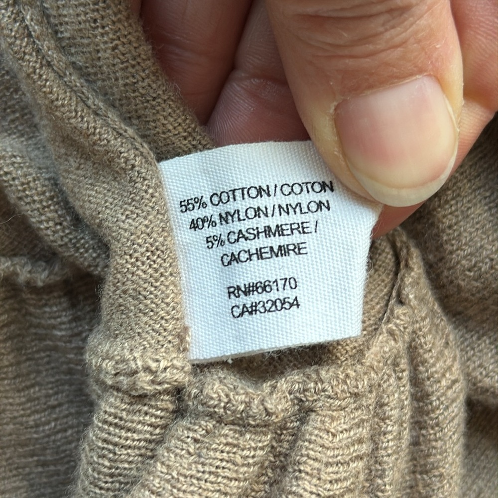 Anthropologie Guinevere brown cotton/cashmere blend small waterfall cardigan - Picture 8 of 9